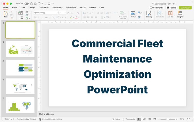 Commercial Fleet Maintenance Optimization PowerPoint