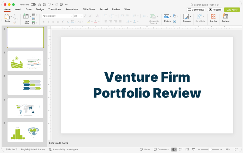 Venture Firm Portfolio Review Pitch-Deck