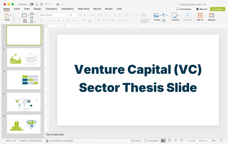 Venture Capital (VC) Sector Thesis Slide-Deck