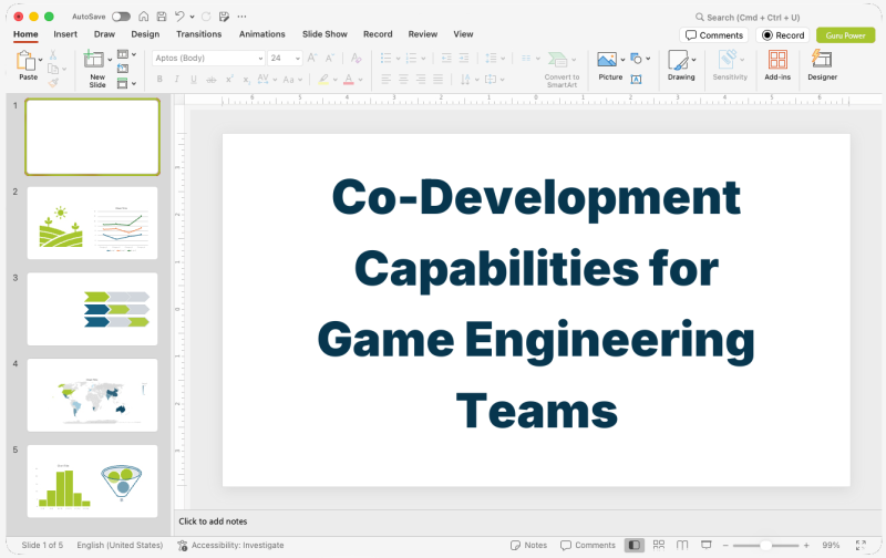Co-Development Capabilities Presentation for Game Engineering Teams