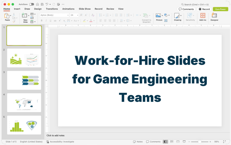 Work-for-Hire Proposal Slides for Game Engineering Teams