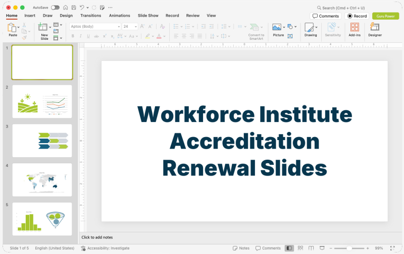 Workforce Institute Accreditation Renewal Slides