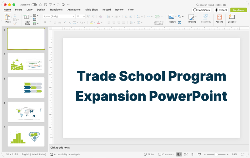 Trade School Program Expansion PowerPoint