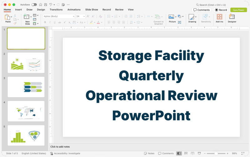 Storage Facility Quarterly Operational Review PowerPoint