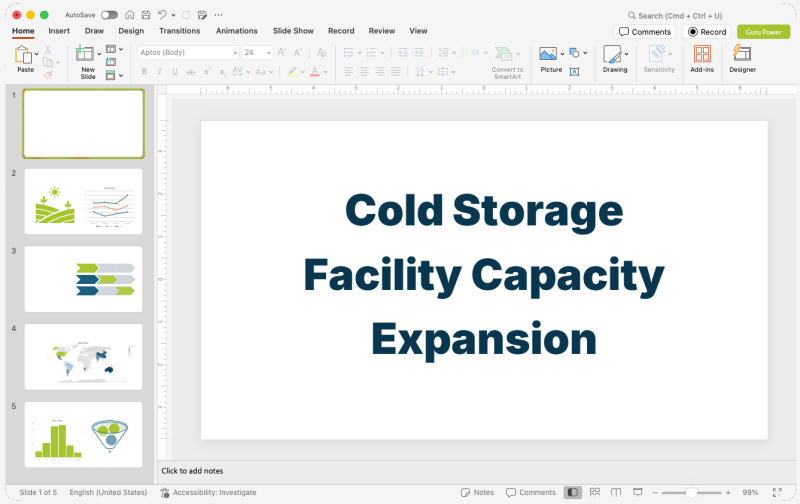 Cold Storage Facility Capacity Expansion Pitch-Deck
