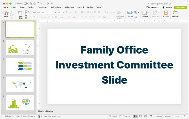 Family Office Investment Committee Slide-Deck