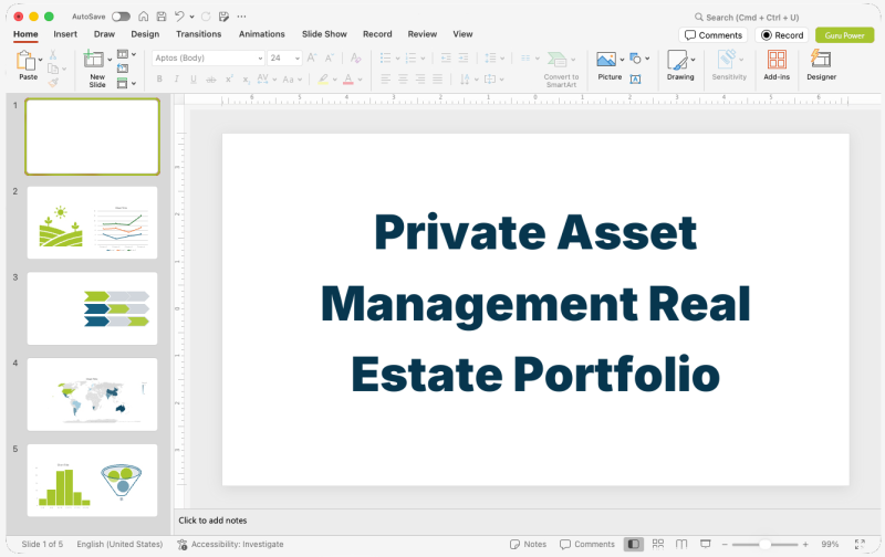 Private Asset Management Real Estate Portfolio Presentation