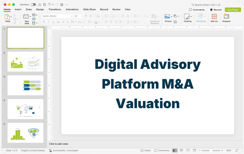 Digital Advisory Platform M&A Valuation Deck
