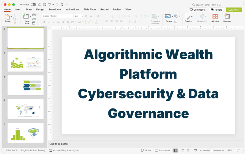 Algorithmic Wealth Platform Cybersecurity & Data Governance Presentation