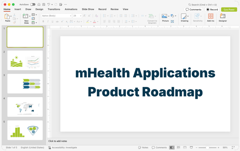 mHealth Applications Product Roadmap Presentation