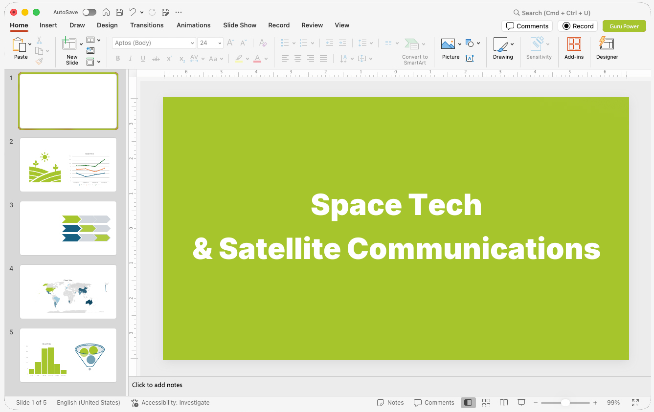 Space Tech & Satellite Communications Presentations