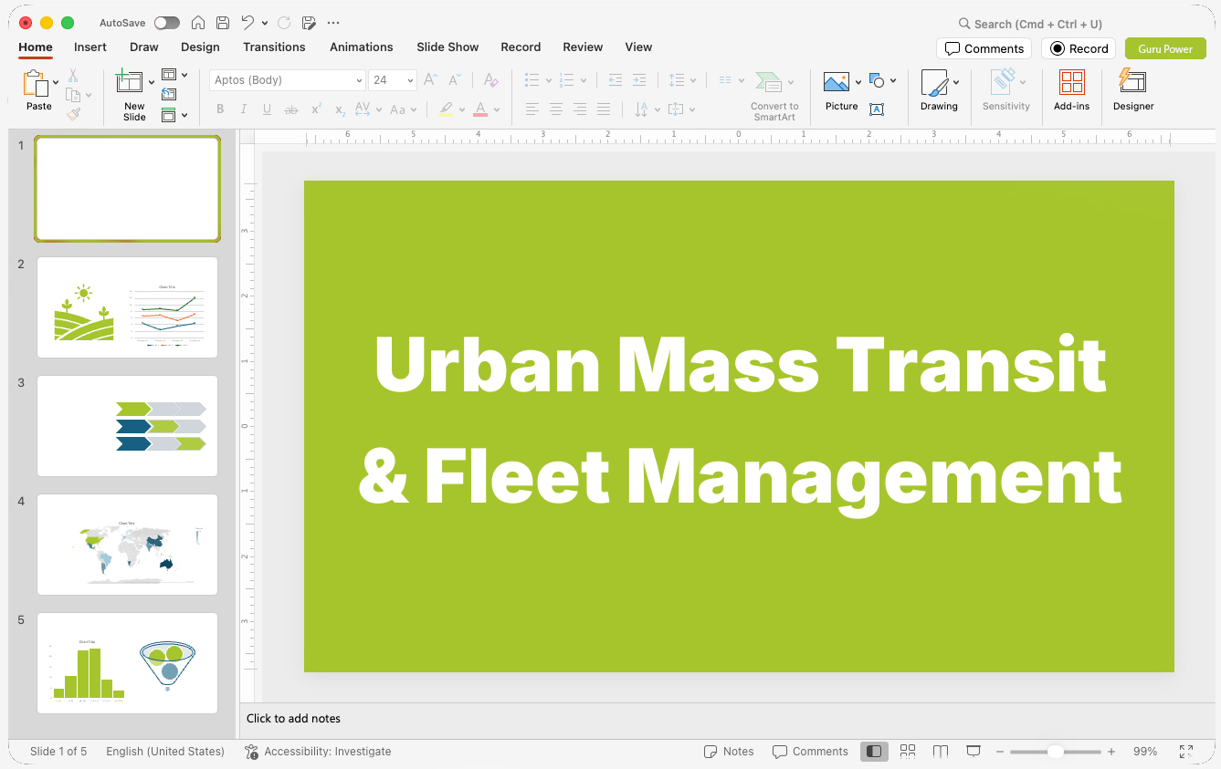 Urban Mass Transit & Fleet Management Presentations