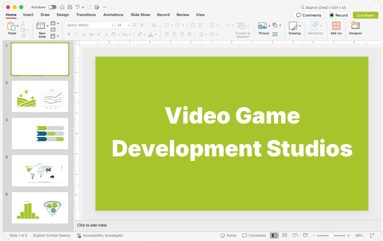 Video Game Development Studios Presentations