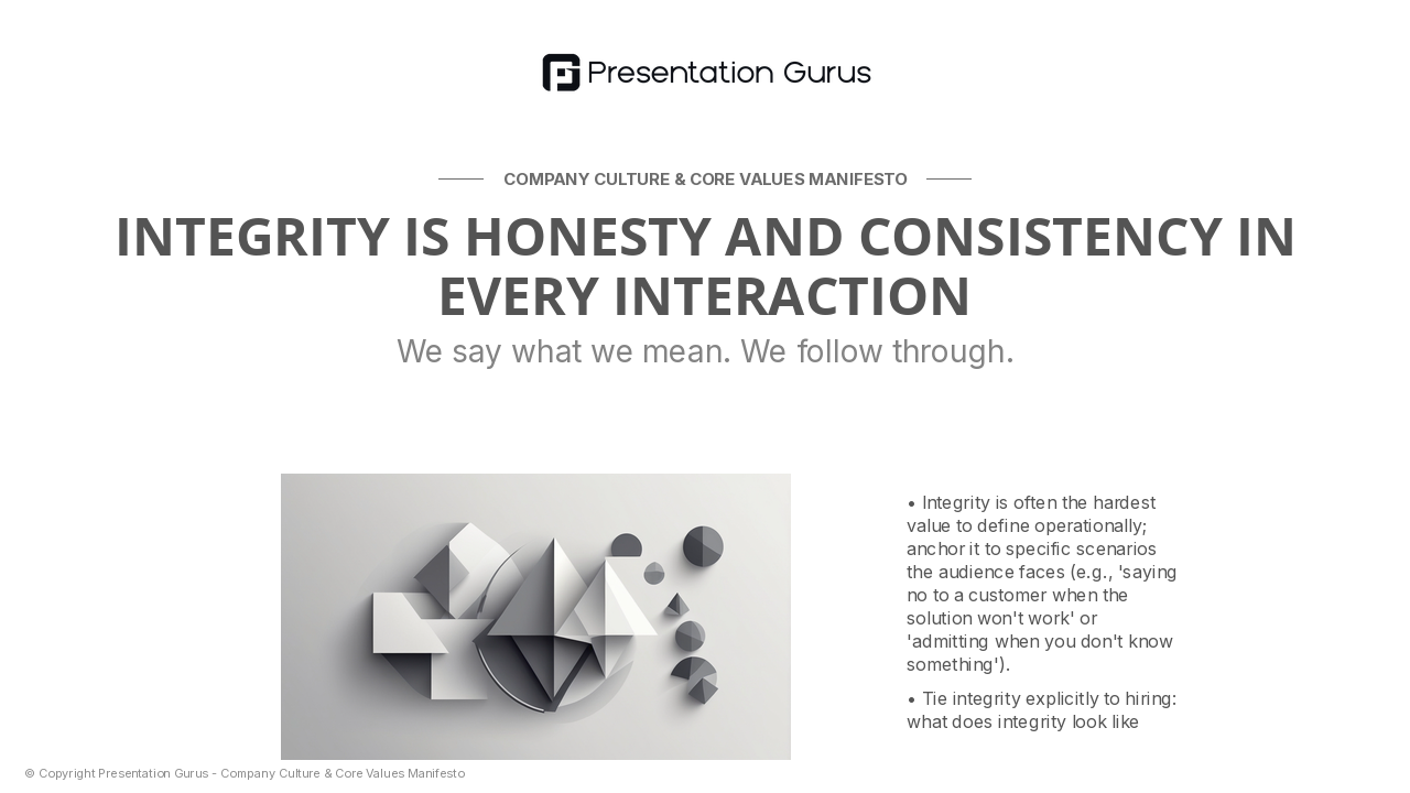 Values in Action — Integrity