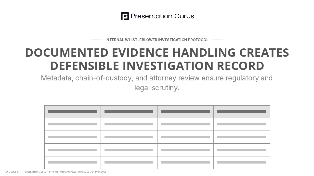 Evidence Management & Documentation