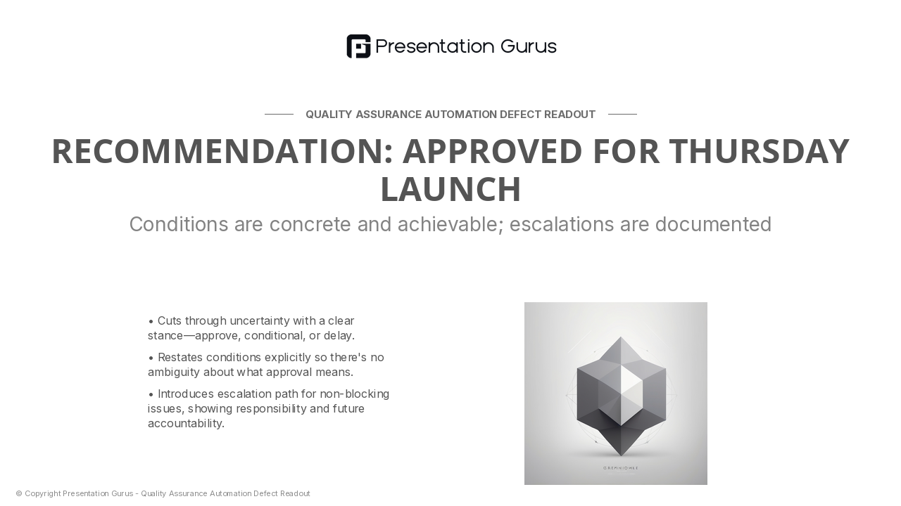 Approval Recommendation & Next Steps