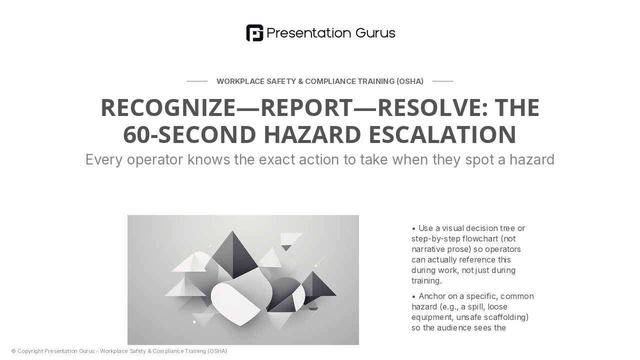 Critical Procedures: Hazard Recognition & Response